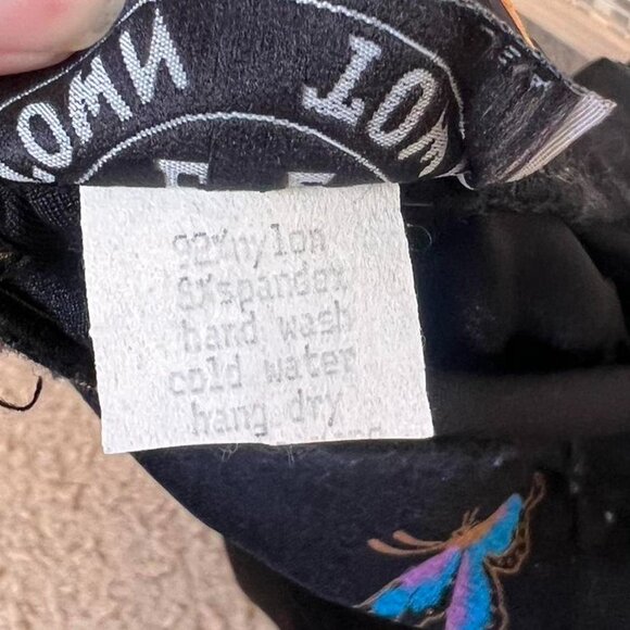 Vintage 90s EZ Town black butterfly maxi skirt with buttons - Picture 5 of 5